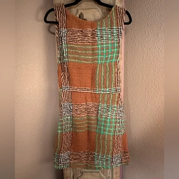 green emerald velvet dress 100% Cotton Forest Green Plaid Mini Dress - All Dresses main image 1